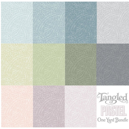 Tangled Pastel one yard bundle quilting cotton fabric display