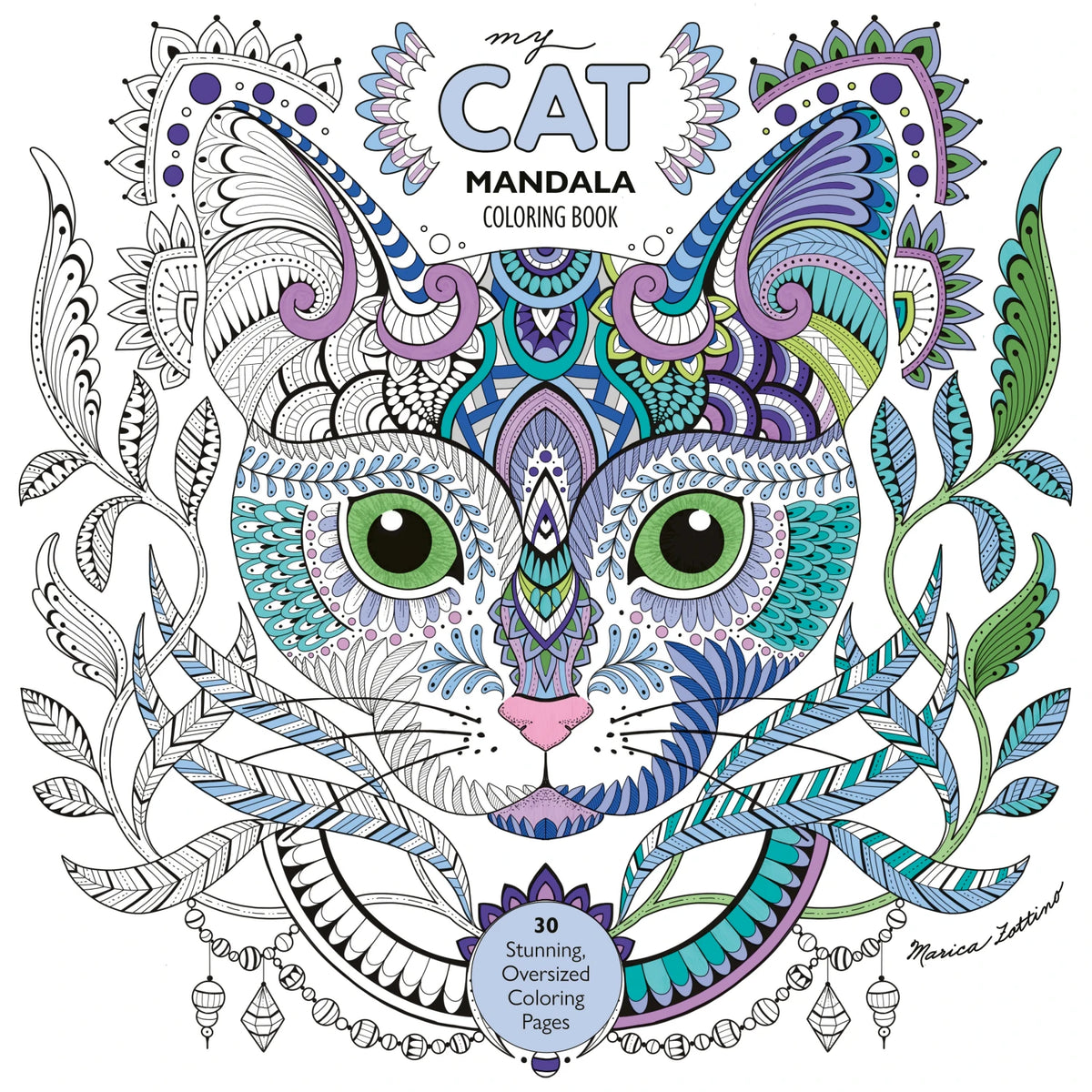 My Cat Mandala coloring book cover for adults