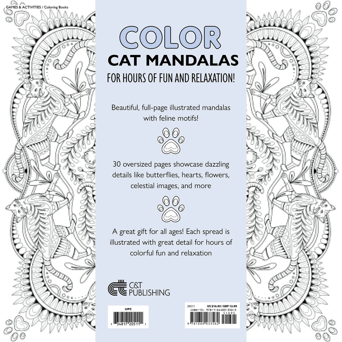 My Cat Mandala coloring book page designs