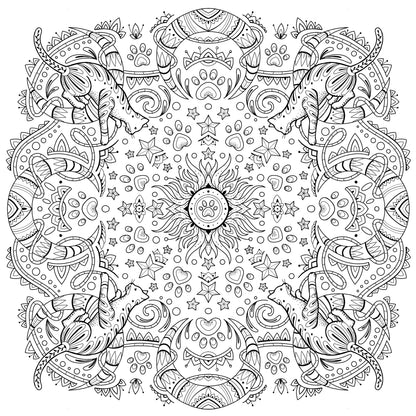 My Cat Mandala coloring book pattern examples