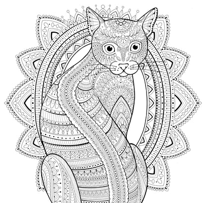 My Cat Mandala coloring book sample page