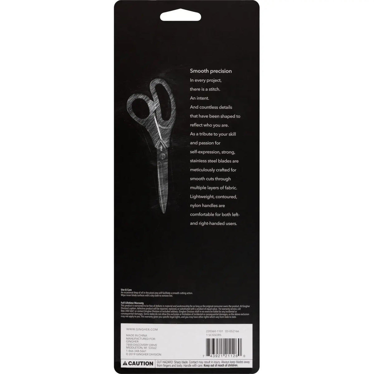 Ginger Lightweight Bent Trimmer Scissor 8in