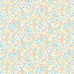 Little Squirt White Bubbles Flannel Fabric Yardage by QT Fabrics - nursery coordinate flannel
