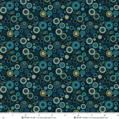 Bubble Dot Navy 108 inch Wide Quilt Backing Fabric by Henry Glass