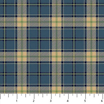 Birchwood Naturescapes Dark Blue Multi Plaid Fabric Yardage