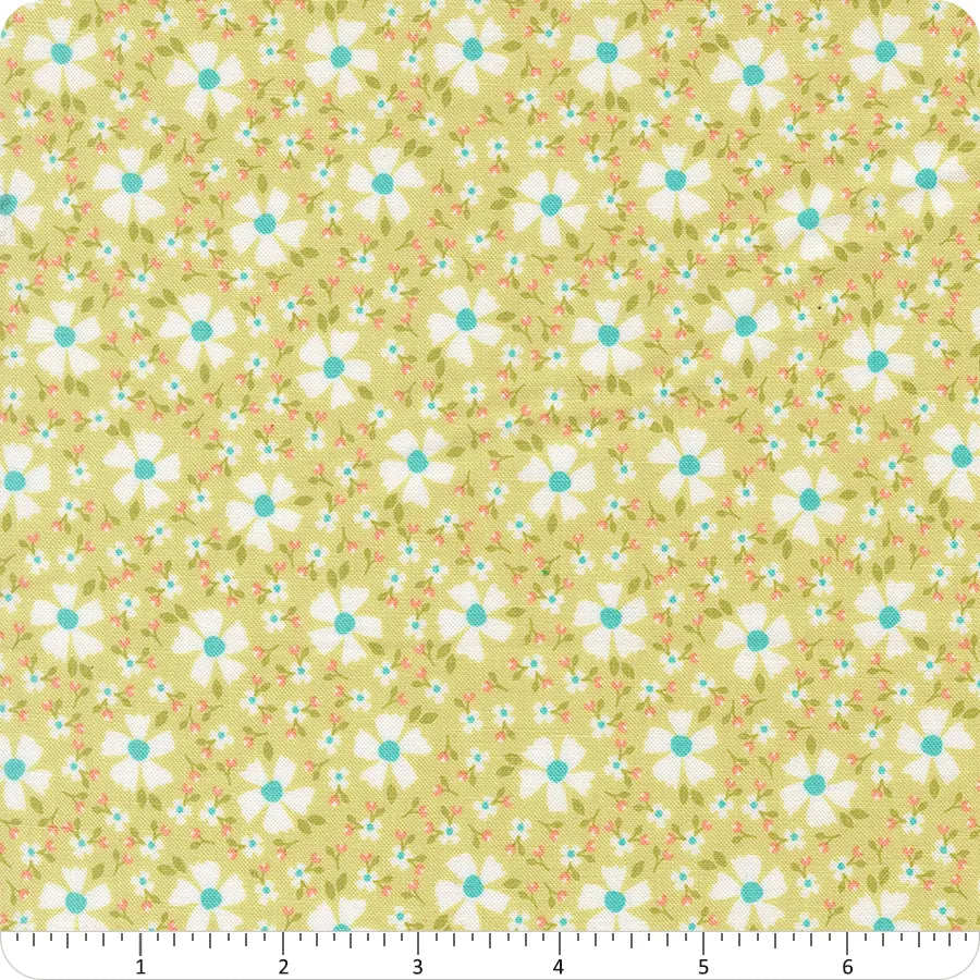 In the Garden Lime Blossom Florals Fabric Yardage - quilt fabric for sewing and quilting projects