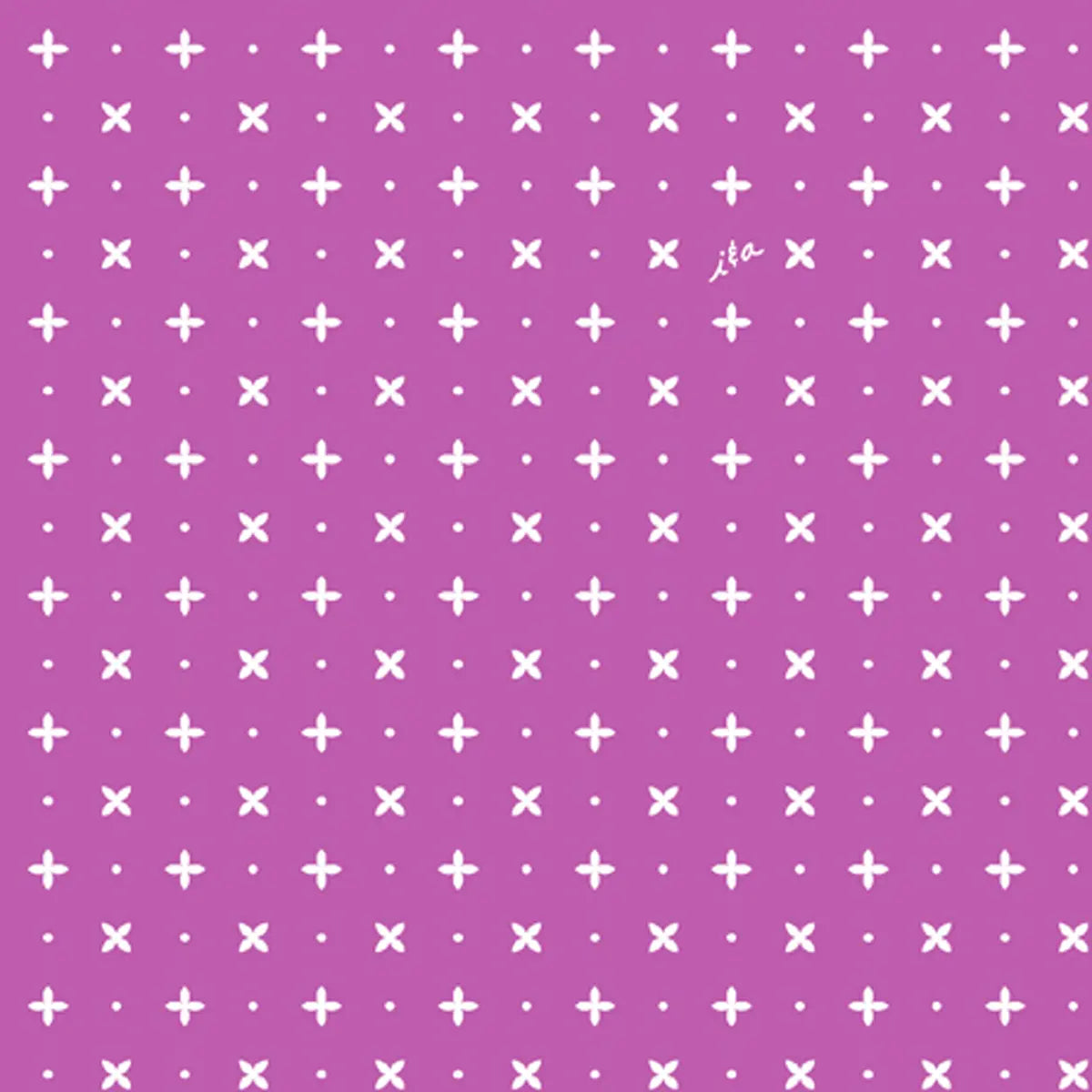 Cat Flat Pink Criss Cross Toss Fabric Yardage