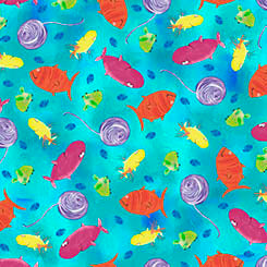 Cat Chat cat-themed quilting fabric by QT Fabrics