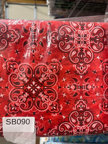 Cowboy Up Red Bandana western quilting fabric short bolt B