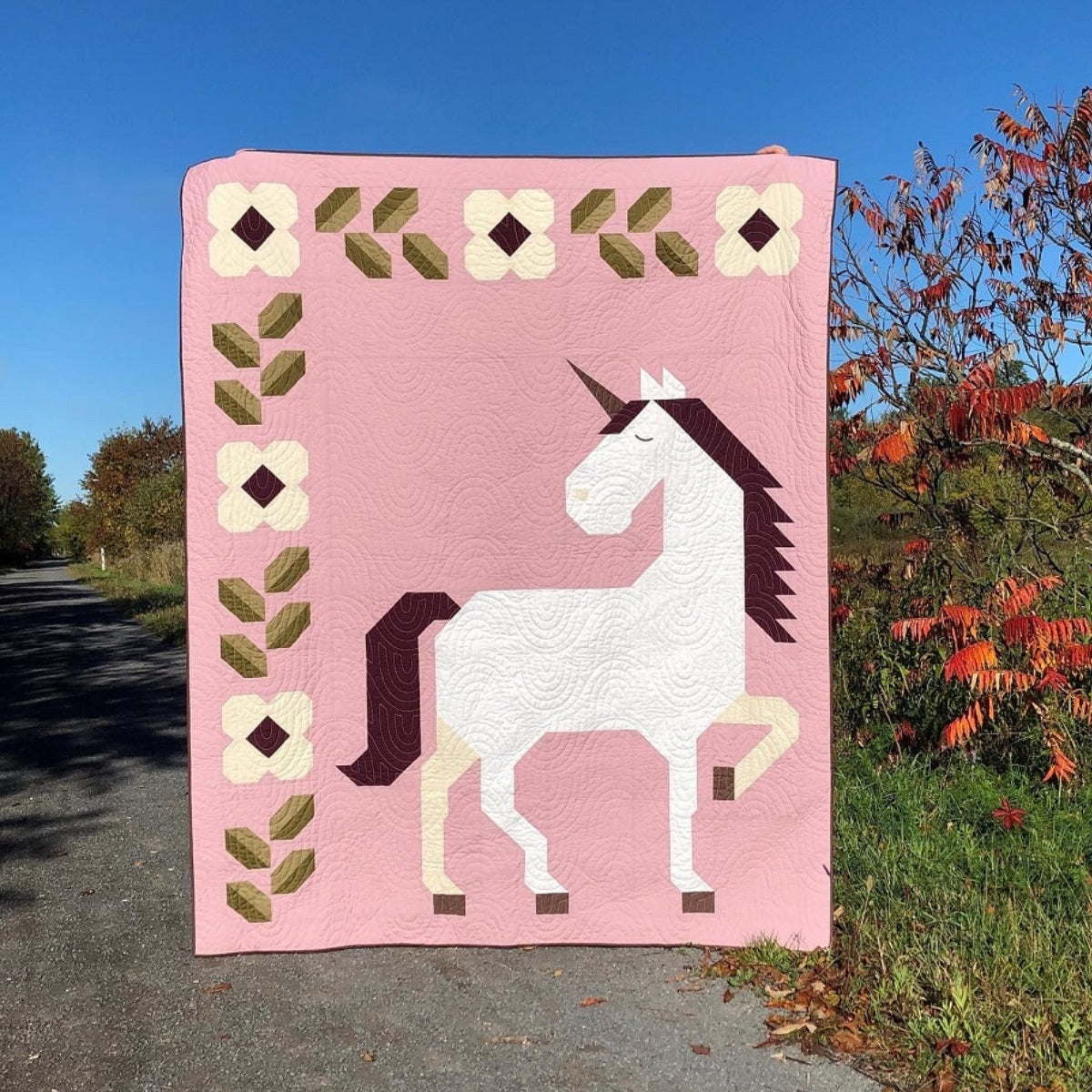 Unicorn Garden Solids quilt kit rainbow solid fabric collection