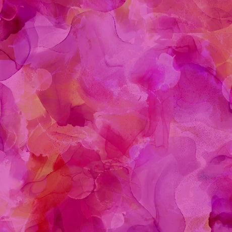 Aura Fuchsia watercolor blender cotton quilting fabric yardage
