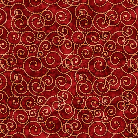 Christmas Party Animals Brick Scroll Fabric Yardage - quilt fabric for sewing and quilting projects