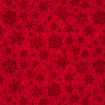 Snowflake tonal, red, by QT Fabrics