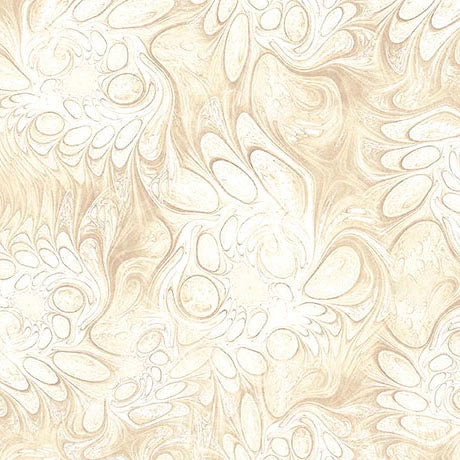 Feline Fantasia Cream Marble Abstract Fabric Yardage - quilt fabric for sewing and quilting projects