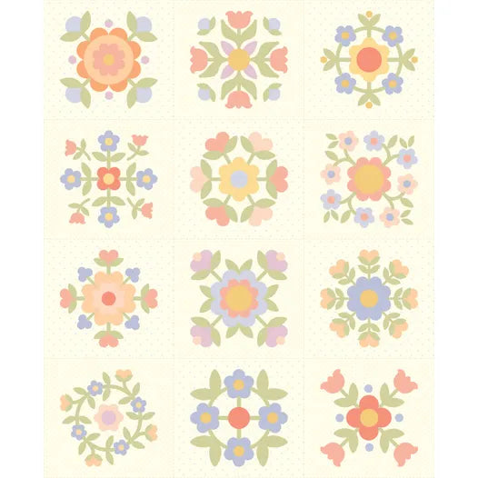 Pastel Prairie Porcelain Panel - image 1 - quilt fabric panel for quilting projects