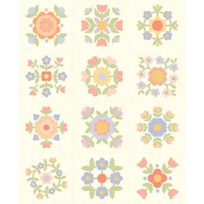 Pastel Prairie Porcelain Panel - image 1 - quilt fabric panel for quilting projects