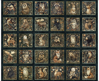 Cedar & Sage Midnight Animal Picture Patches - quilting supply from Quilted Joy