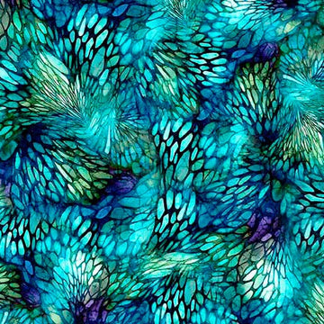 Dreamweaver Turquoise Color Whirl 108" Wide Quilt Backing Fabric