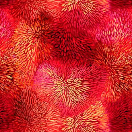 Dreamweaver Tomato Color Burst Fabric Yardage at Quilted Joy