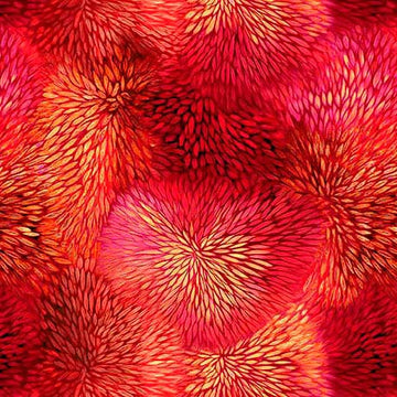 Dreamweaver Tomato Color Burst Fabric Yardage at Quilted Joy
