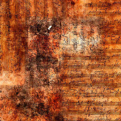 Vivace Rust Sheet Music Fabric Yardage