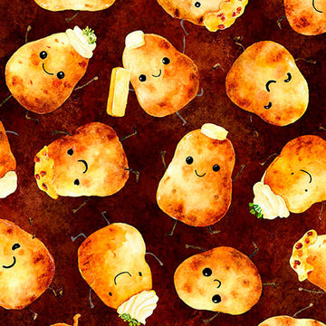 Potatoes, brick, by QT Fabrics