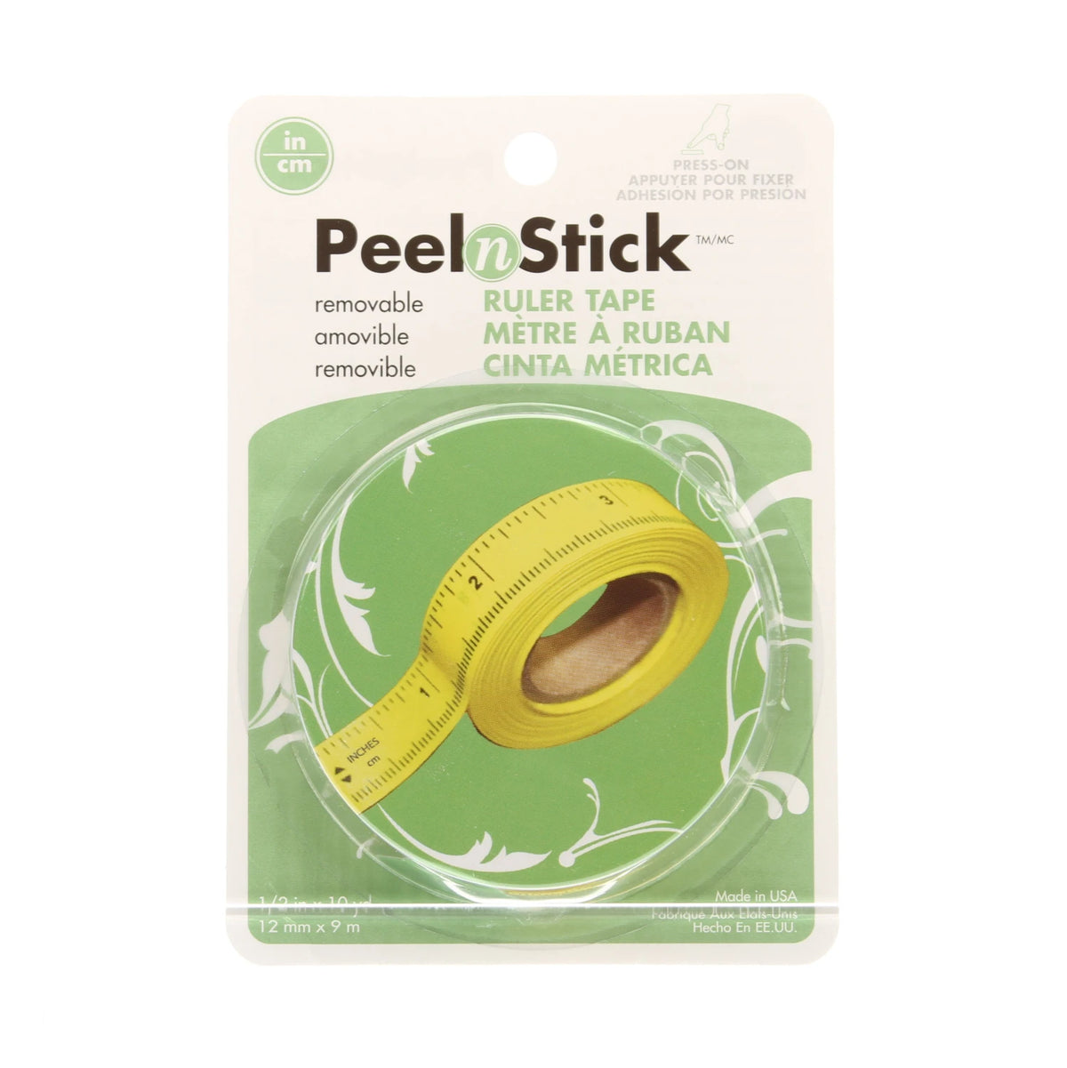Peel N Stick Ruler Tape 1/2"x10yd