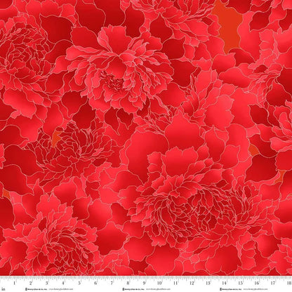 Peony Paradise Red 118" Wide Quilt Backing Fabric - image 1 - wide quilt backing fabric for longarm quilting
