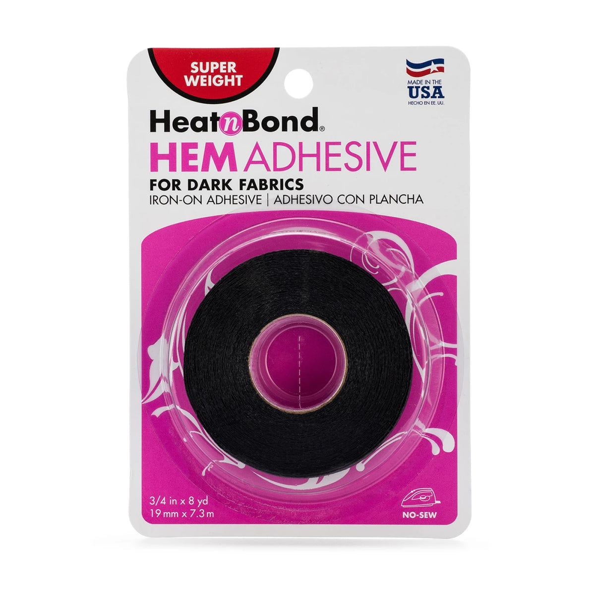 Heat N Bond Super Hem for Dark Fabrics 3/4in x 8yds