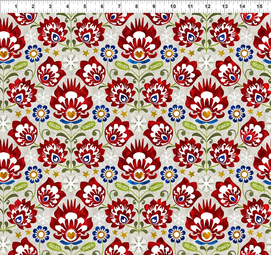 New Snow Bloom Damask Fabric Yardage
