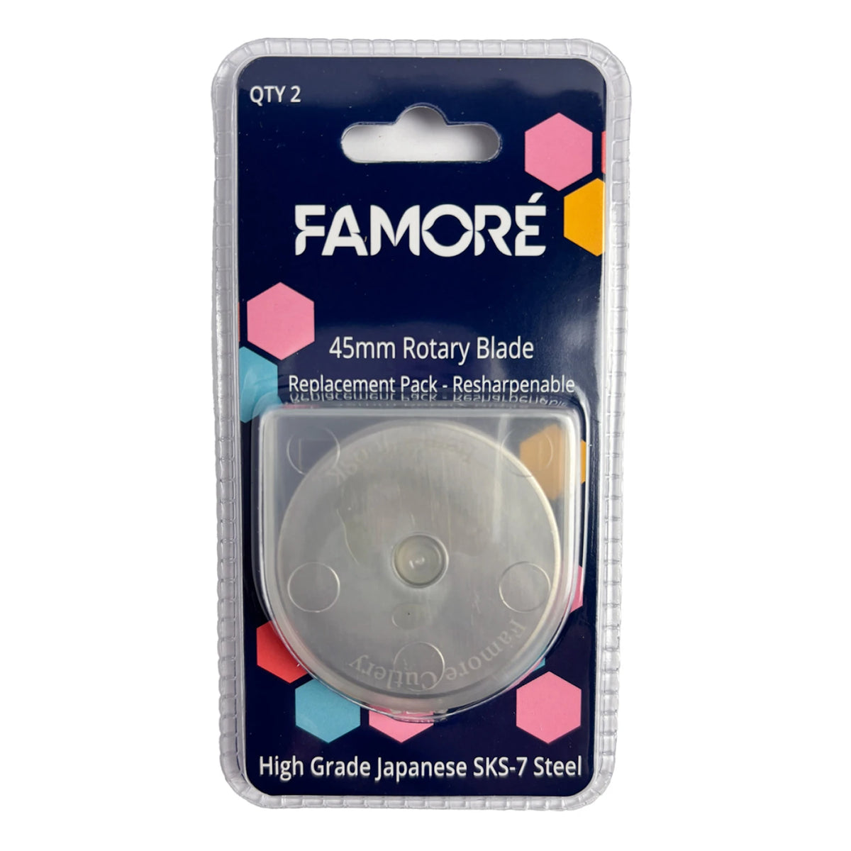 Famore 45mm replacement blades close-up sharp edge detail
