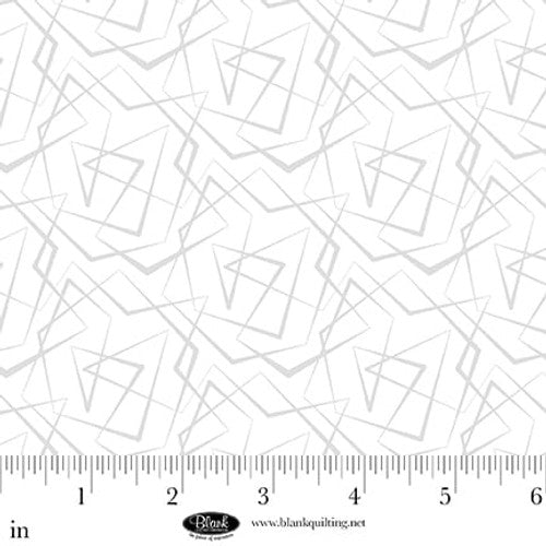 Morning Mist IX Geometric Lines White on White Fabric Yardage