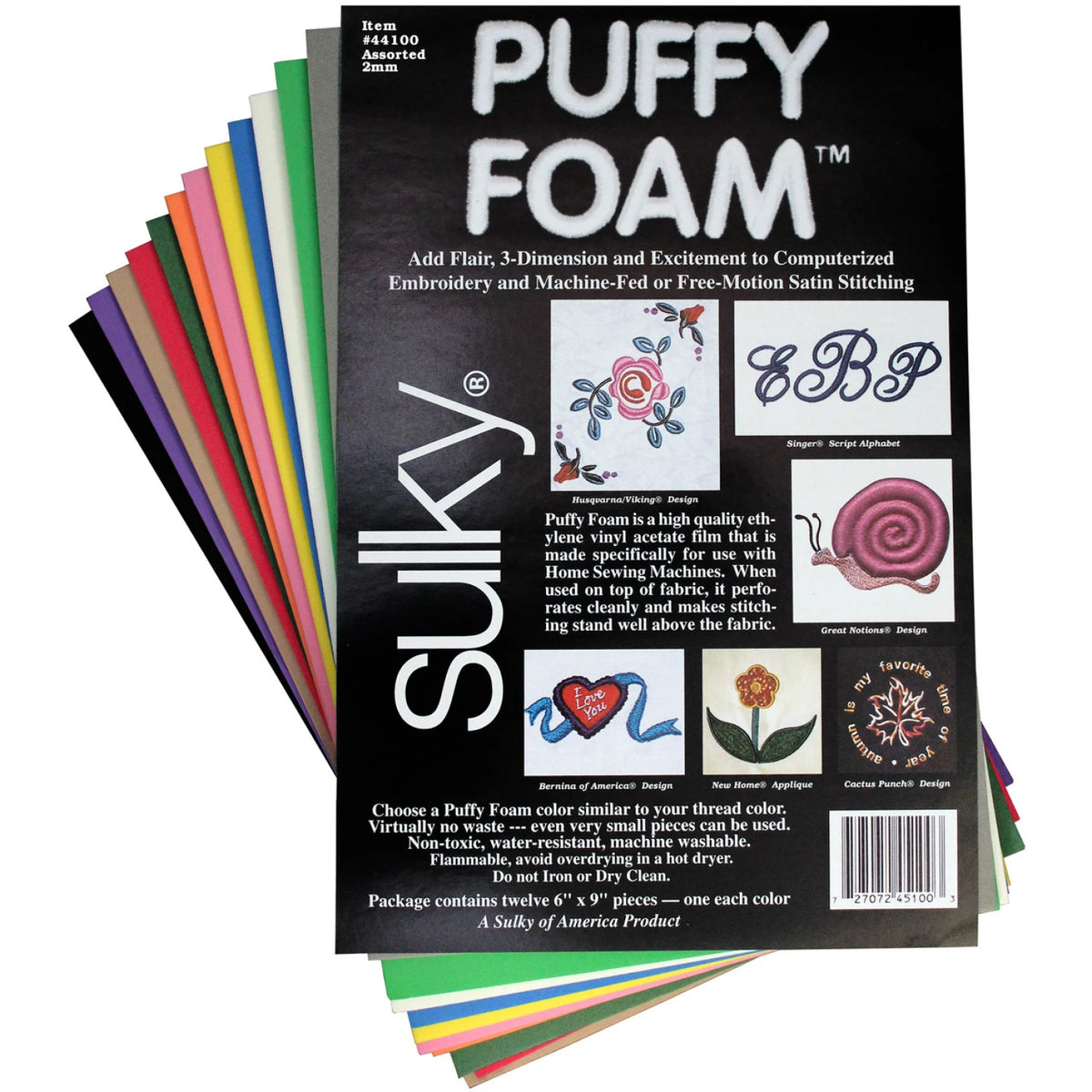Foam Puffy 6in x 9in x 2mm - 12 Color Assortment