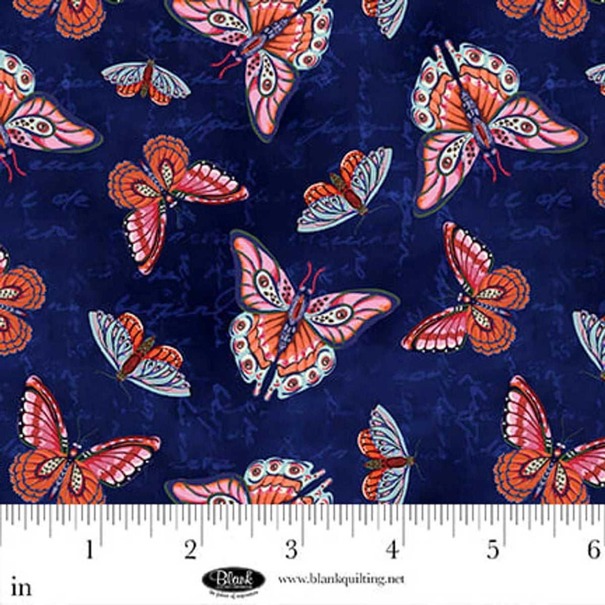Cameo Appearance Navy Butterflies Fabric Yardage - quilt fabric for sewing and quilting projects