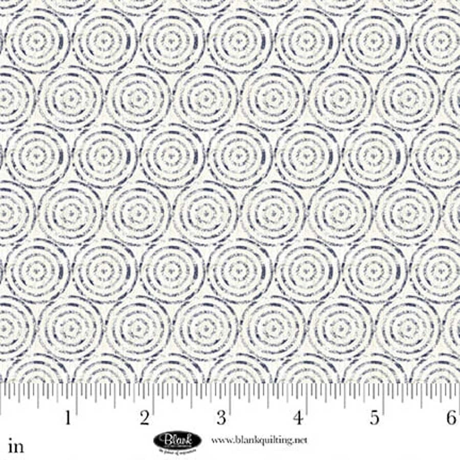 Cameo Appearance White Circular Geometric Fabric Yardage - quilt fabric for sewing and quilting projects
