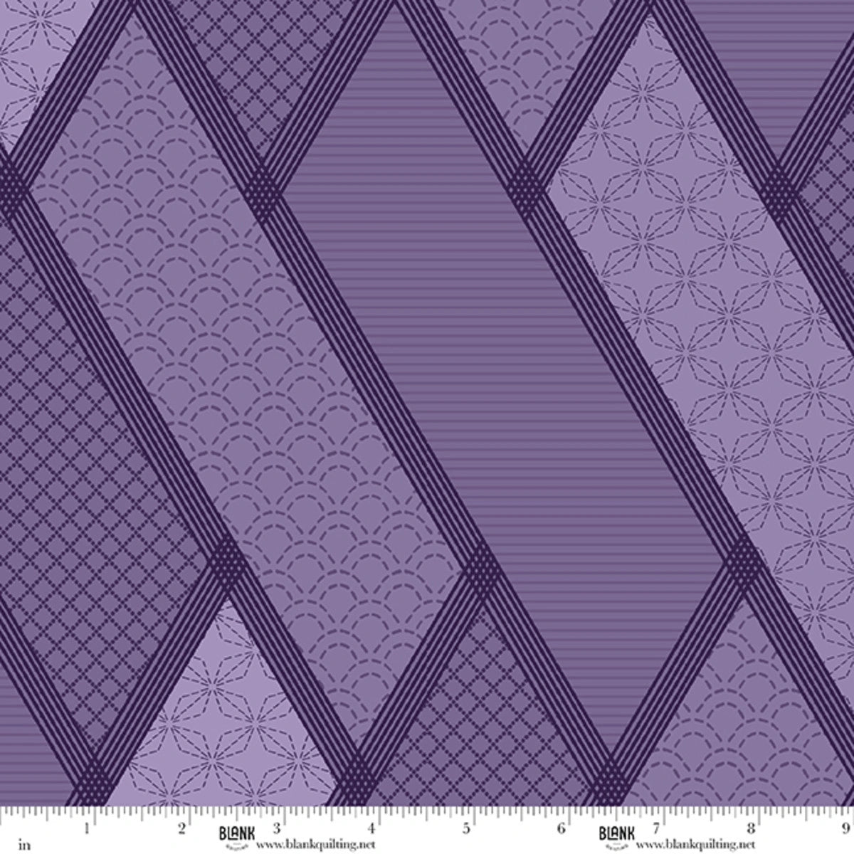 Linear Dream lavender stitched geometric 108 inch wide quilt backing fabric