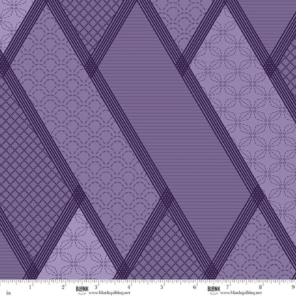 Linear Dream lavender stitched geometric 108 inch wide quilt backing fabric