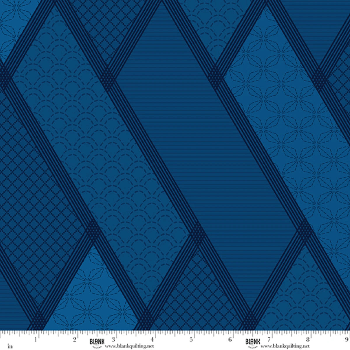 Linear Dream blue stitched geometric 108 inch wide 3 yard back pack