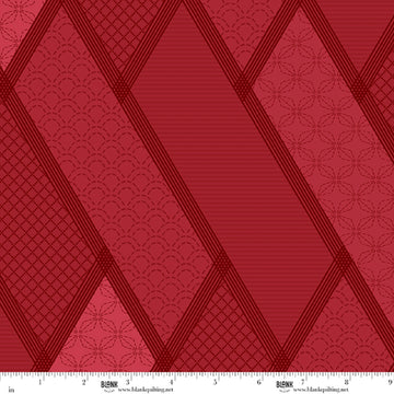 Linear Dream red stitched geometric 108 inch wide 3 yard back pack