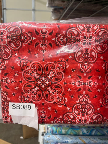 Cowboy Up Red Bandana western quilting fabric short bolt A
