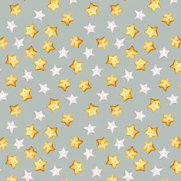 Nursery Rhyme Time Slate Stars Fabric Yardage at Quilted Joy