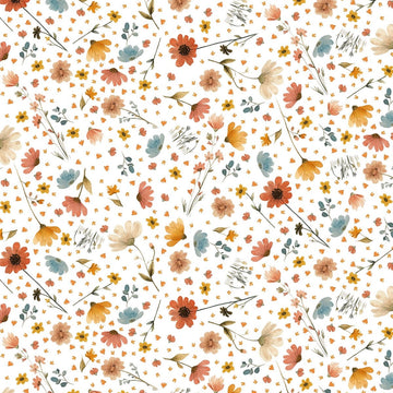 Nursery Rhyme Time Ivory Flowers Fabric Yardage at Quilted Joy