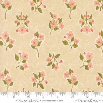 Ladybug Whimsy natural apple blossom metallic cotton fabric yardage