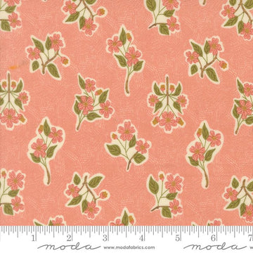 Ladybug Whimsy pink apple blossom metallic cotton fabric yardage