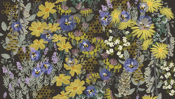 Pollinators Onyx Bee Garden Fabric Yardage