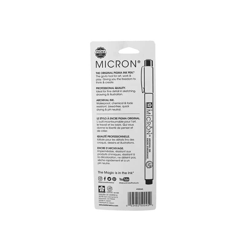 Pigma Micron Pen Black .15mm Size 03 - image 2 - quilting supply from Quilted Joy