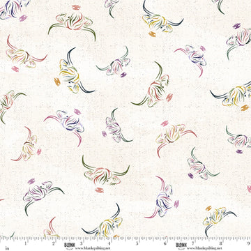 Deja Moo parchment highland linework fabric yardage quilting cotton