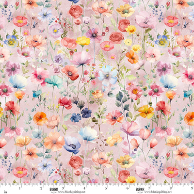 Deja Moo Champagne Flower Field Fabric Yardage