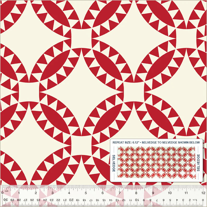Perfect Points II Pickle Dish Red Fabric Yardage