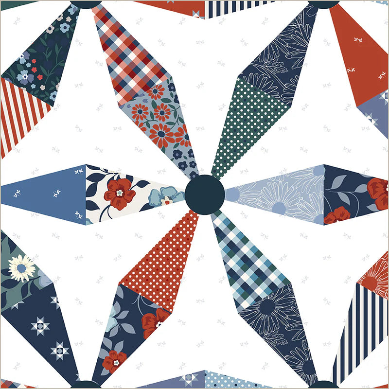 Front Porch Spinning Daisies Wholecloth Fabric Yardage